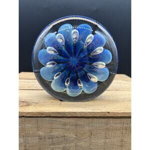 Vintage Robert Eickholt Art Glass Floral Sea Urchin Paperweight 1993 Signed
